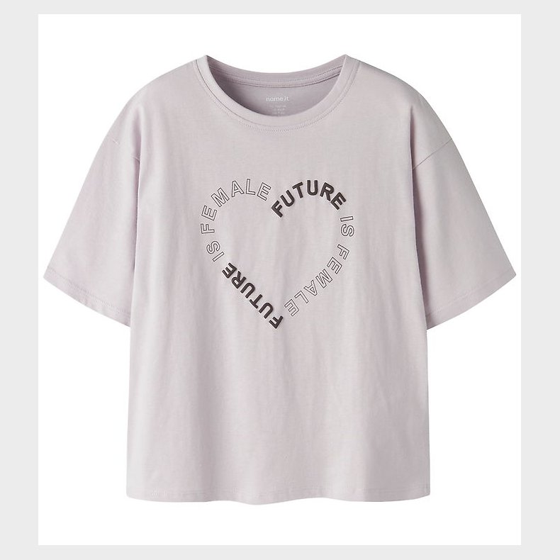 Name It T-shirt - NkfTatea - Lilac Marble m. Print