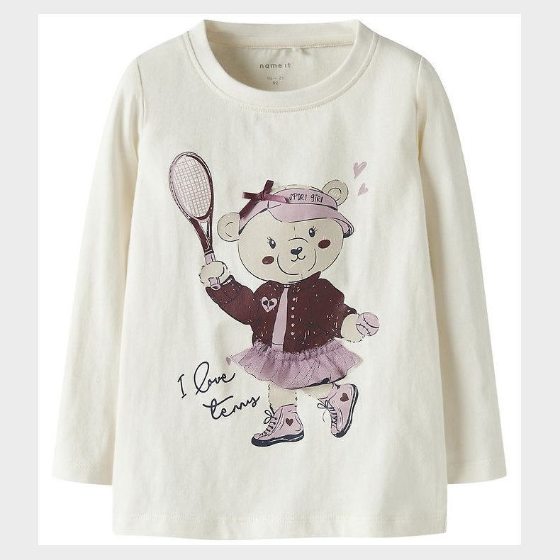 Name It Bluse - NmfTelia - Cloud Dancer m. Print