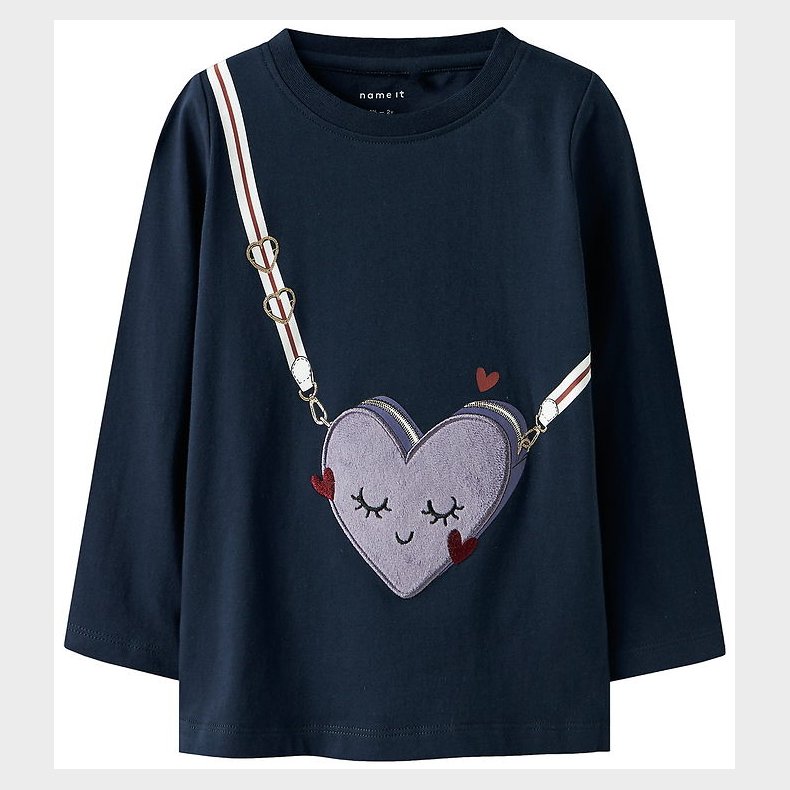 Name It Bluse - NmfTelia - Navy Blazer m. Print