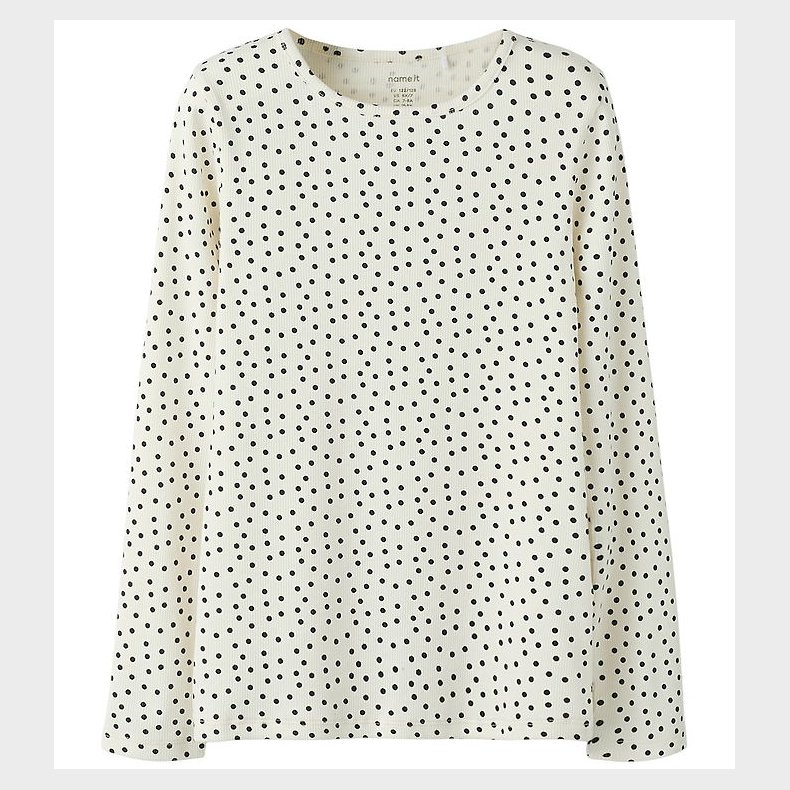 Name It Bluse - Rib - NkfTenna - Gardenia m. Prikker