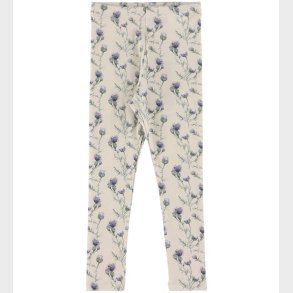 Name It Leggings - NmfTeane - Pumice Stone m. Blomster