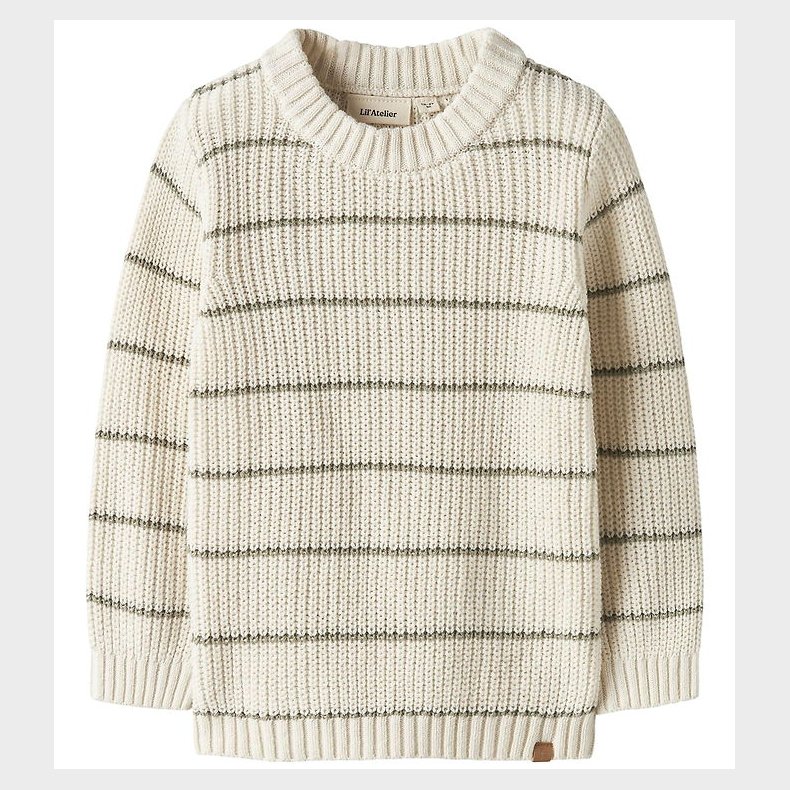 Lil' Atelier Bluse - Strik - NmmEmlen - Coconut Milk/Stripes