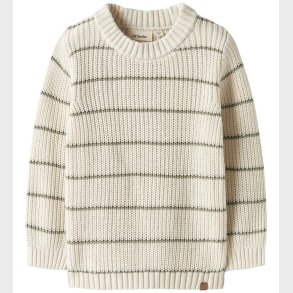 Lil' Atelier Bluse - Strik - NmmEmlen - Coconut Milk/Stripes