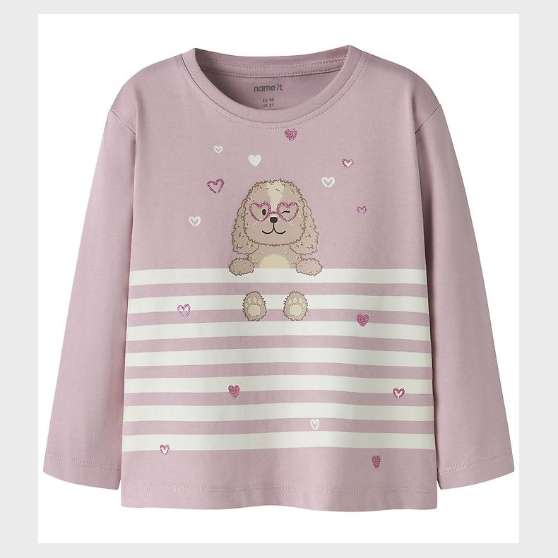 Name It Bluse - NmfValiane - Dawn Pink/Dog Heart Stripe