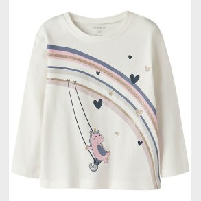 Name It Bluse - NmfValiane - Cloud Dancer/Unicorn Rainbow