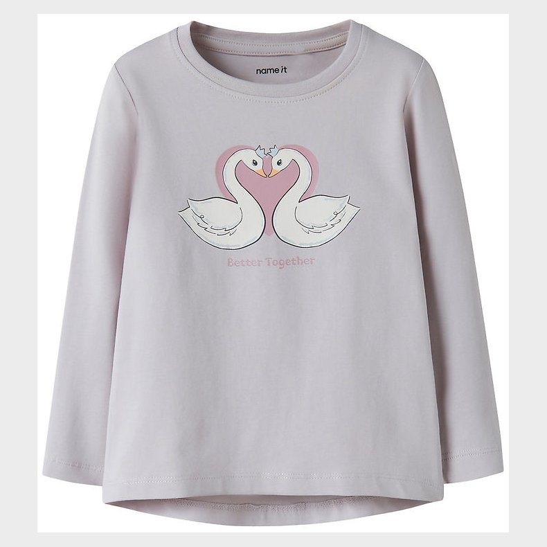 Name It Bluse - NmfVix - Lilac Marble/Swan Heart