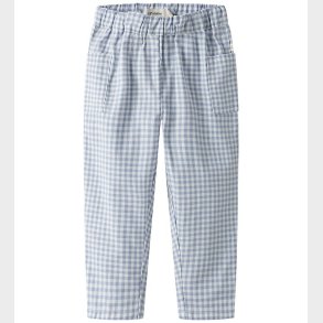 Lil' Atelier Bukser - Loose - NmfTallula - Zen Blue/Hvidternet