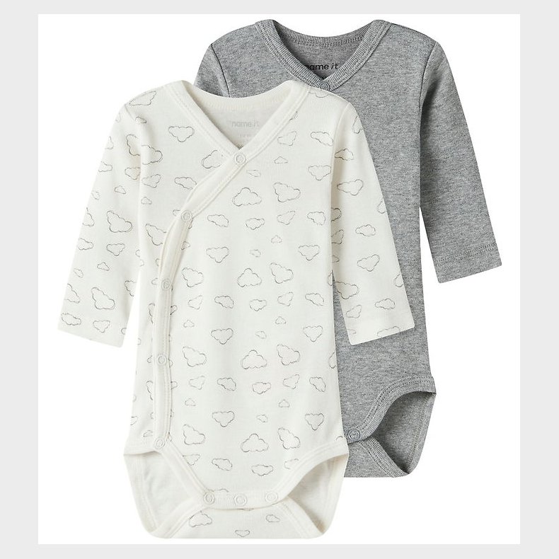 Name It Sl�-om Body l/� - Noos - 2-pak - Jet Stream/Grey Me