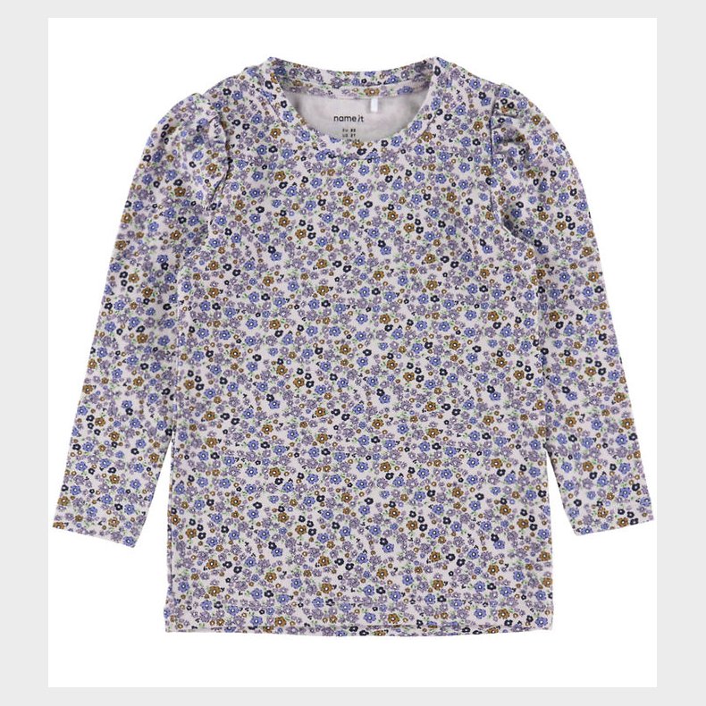 Name It Bluse - NmfTuline - Lilac Marble m. Blomster
