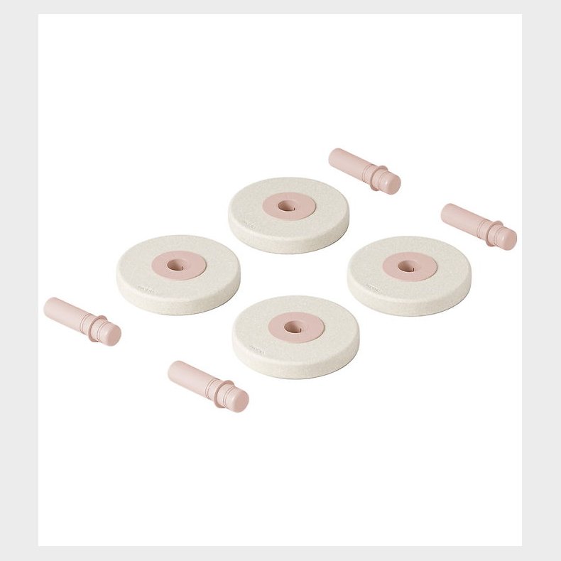 MODU 4x Foam Wheels - 4-pak - �18 cm - Sand Grey/Soft Rose