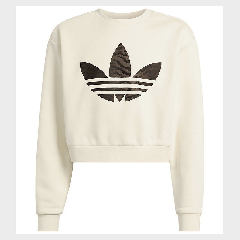 adidas Originals Sweatshirt - Cropped - Cream White m. Logo