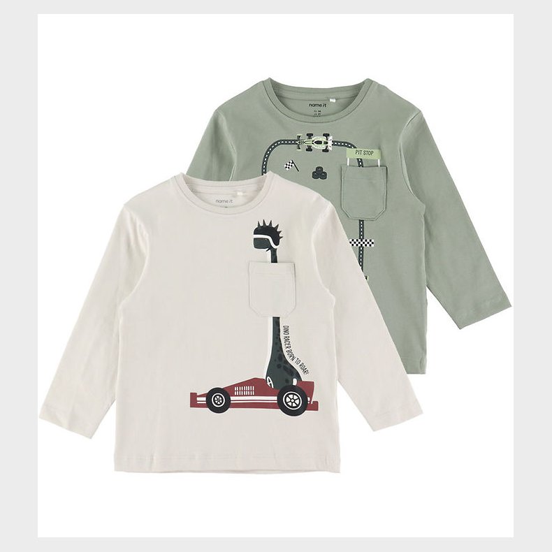 Name It Bluser - 2-Pak - NmmVilian - Pumice Stone/Shadow