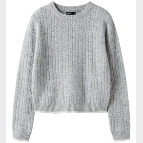 LMTD Bluse - Strik - NlfKaves - Lysegr�meleret/White Contras