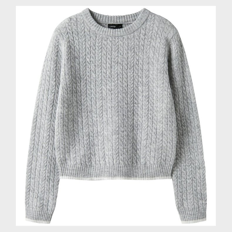 LMTD Bluse - Strik - NlfKaves - Lysegr�meleret/White Contras