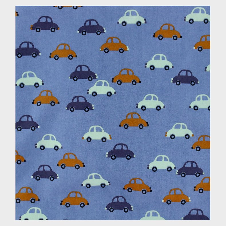 N�rgaard Madsens Senget�j - Poplin - Junior - Bl� m. Biler