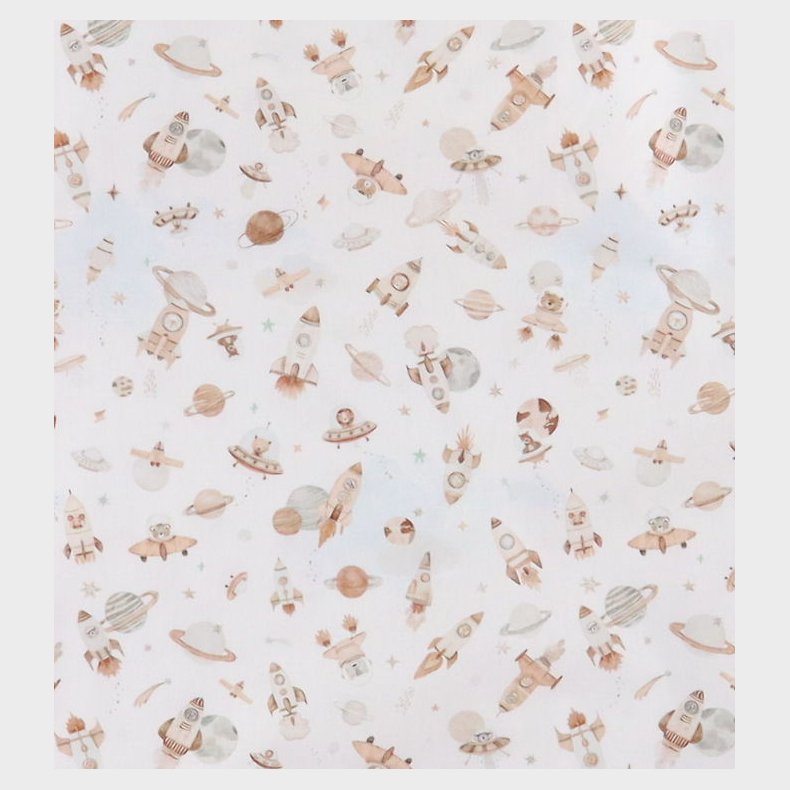 N�rgaard Madsens Senget�j - Poplin - Junior - Hvid m. Rumrakette