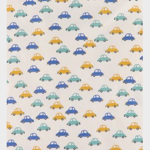 N�rgaard Madsens Senget�j - Poplin - Junior - Hvid m. Biler