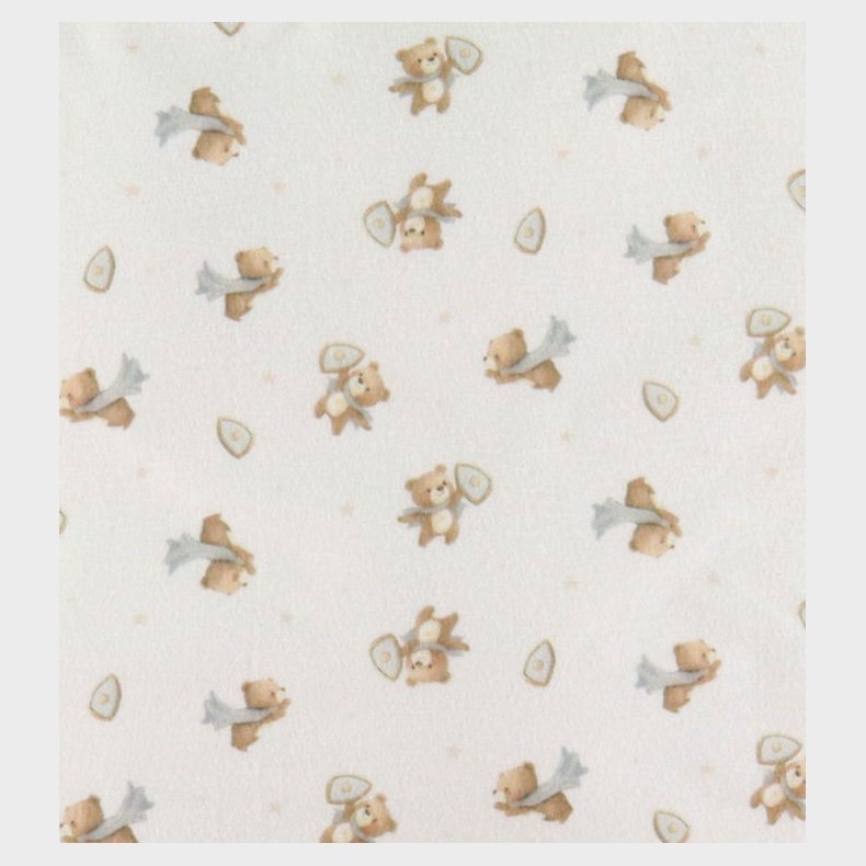 N�rgaard Madsens Senget�j - Flonel - Junior - Beige m. Bamser