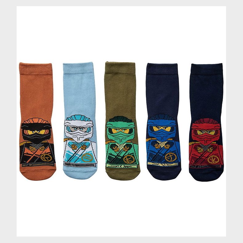LEGO® Wear Ninjago Str�mper - 5-pak - LwAiko - Bl�/Orange/Gr�n