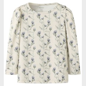 Name It Bluse - NmfTeane - Pumice Stone m. Blomster