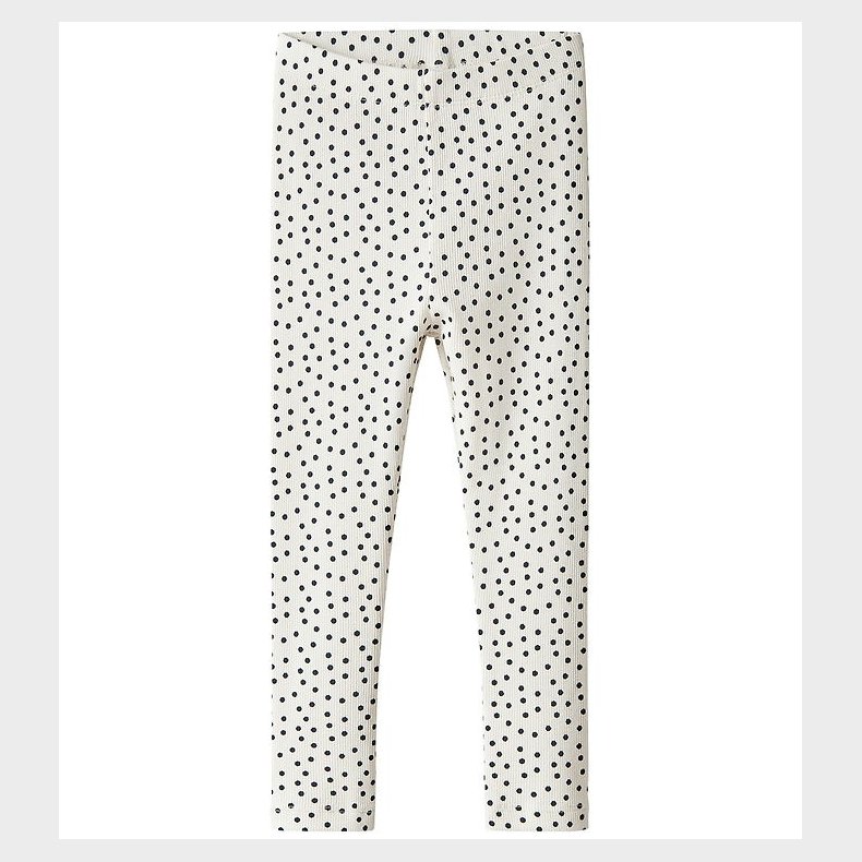 Name It Leggings - Rib - NmfTenna - Gardenia m. Prikker