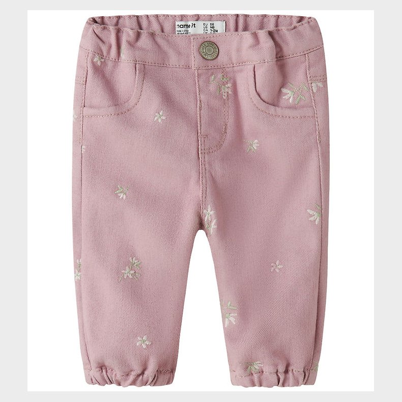 Name It Jeans - Denim - NbfRose - Dawn Pink/Flower Emb