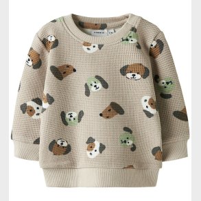 Name It Sweatshirt - Vaflet - NbmTimm - Pumice Stone m. Print