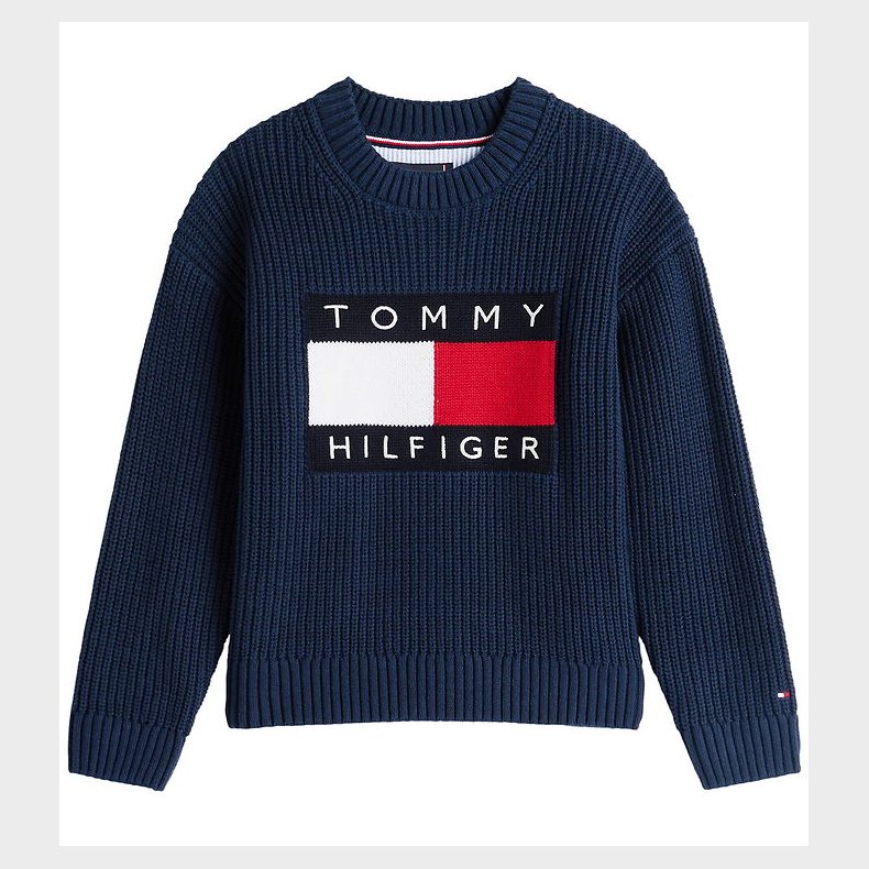 Tommy Hilfiger Bluse - Strik - Falg Heritage - Dark Night Navy