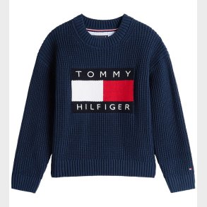 Tommy Hilfiger Bluse - Strik - Falg Heritage - Dark Night Navy