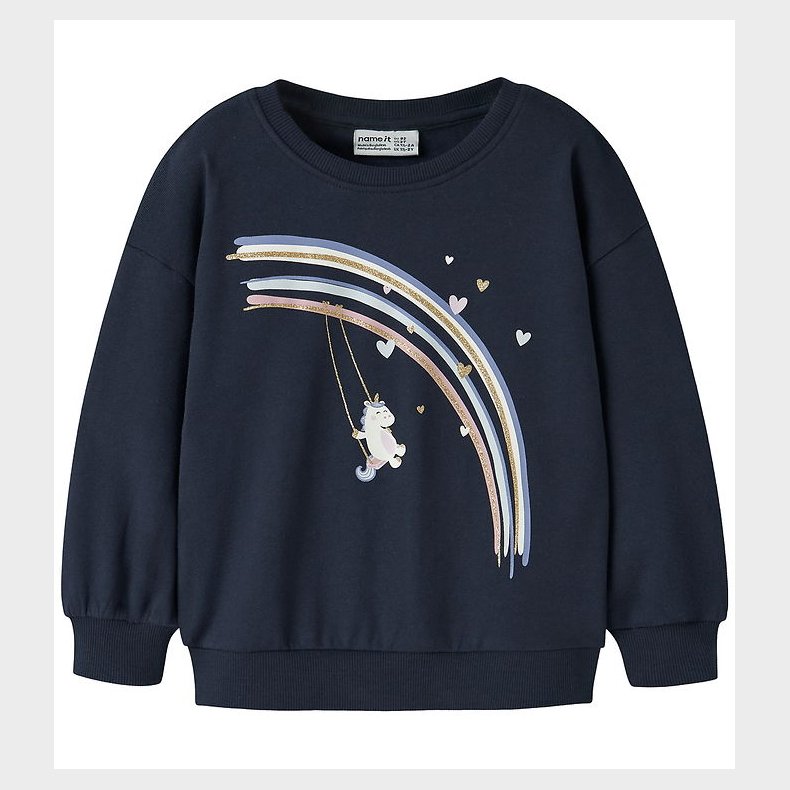 Name It Sweatshirt - NmfValona - Navy Blazer/Unicorn Rainbow