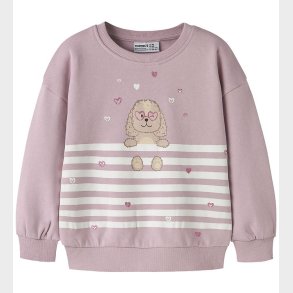 Name It Sweatshirt - NmfValona - Dawn Pink/Dog Heart Stripe