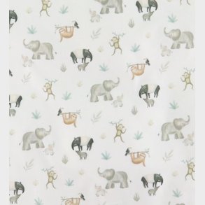 N�rgaard Madsens Senget�j - Poplin - Junior - Hvid m. Elefanter/