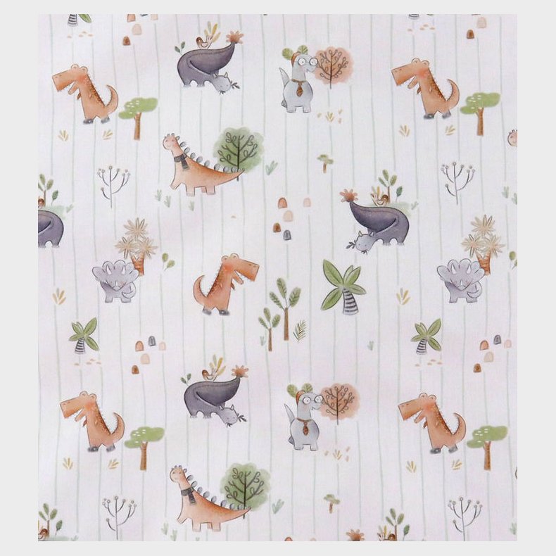 N�rgaard Madsens Senget�j - Baby - Hvid m. Dinoer