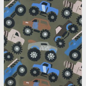 N�rgaard Madsens Senget�j - Poplin - Baby - Army m. Biler