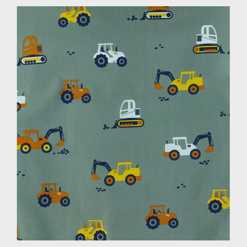 N�rgaard Madsens Senget�j - Poplin - Baby - Gr�n m. Biler