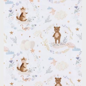 N�rgaard Madsens Senget�j - Poplin - Baby - Hvid m. Bamser