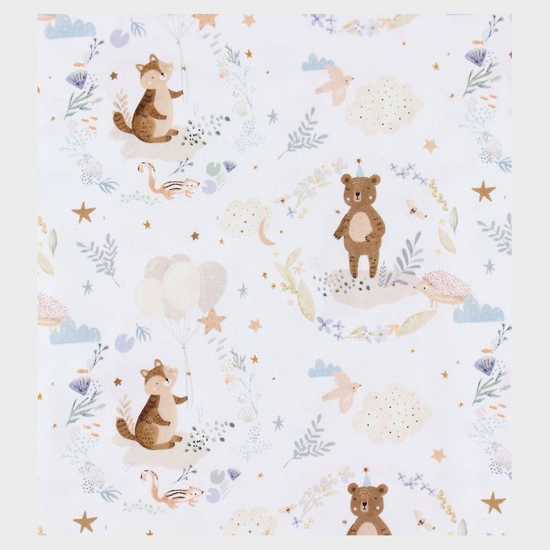 N�rgaard Madsens Senget�j - Poplin - Baby - Hvid m. Bamser