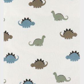 N�rgaard Madsens Senget�j - Flonel - Baby - Hvid m. Dinoer