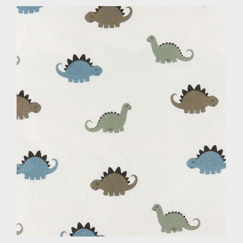 N�rgaard Madsens Senget�j - Flonel - Baby - Hvid m. Dinoer