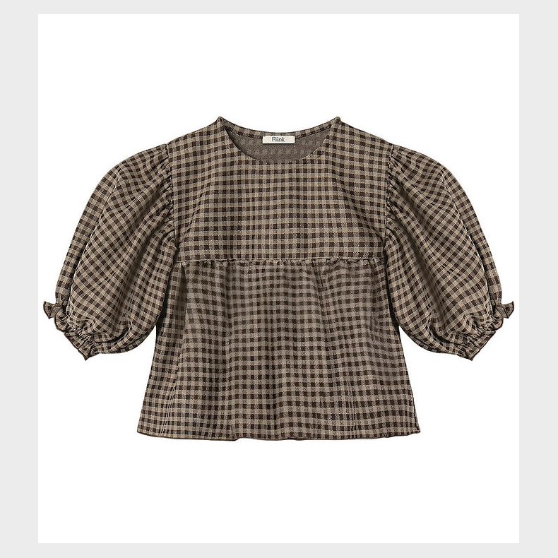 Fliink Bluse - Ella - Sandshell/Coffee Bean