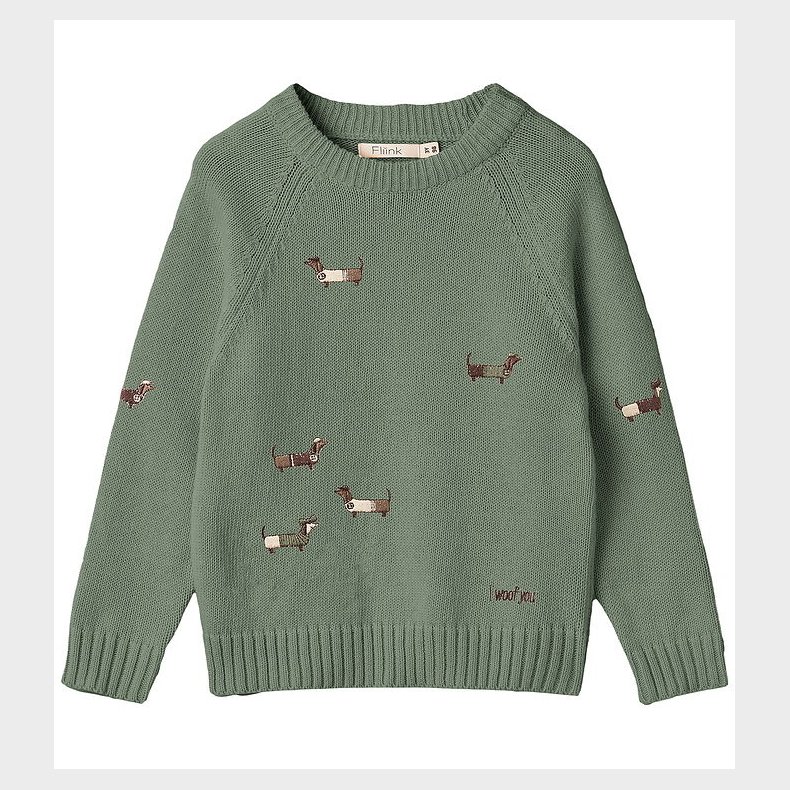 Fliink Bluse - Strik - Mahdi Dog - Hedge Green