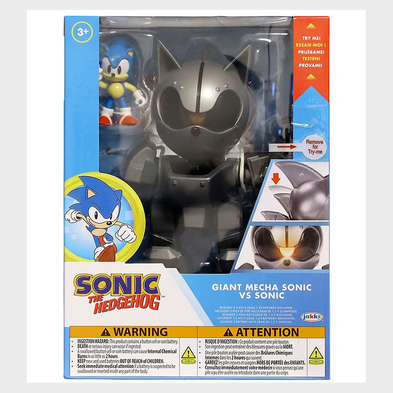 Sonic Leget�jsfigur m. Lys - Giant Mecha Sonic VS Sonic