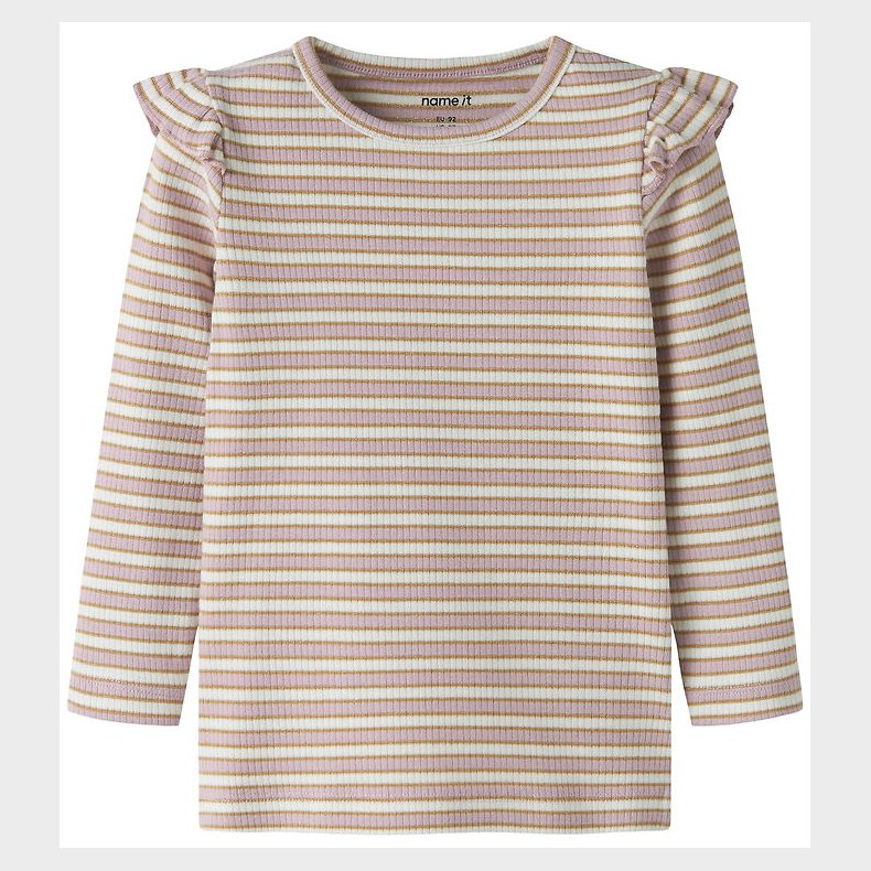 Name It Bluse - Rib - NmfTaias - Dawn Pink/ Cloud Dancer