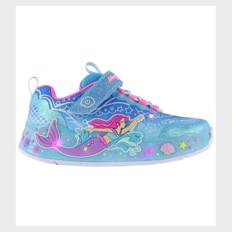 Skechers Sko m. Lys - Mermaid Dreams - Bl�/Multi