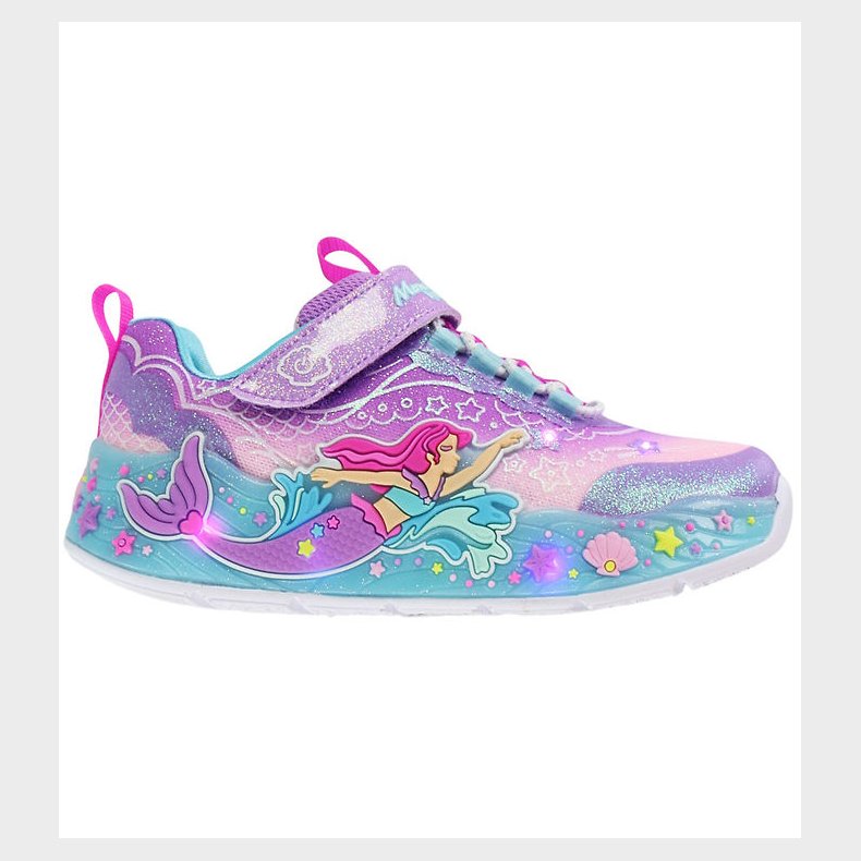 Skechers Sko m. Lys - Mermaid Dreams - Lavender/ Multi