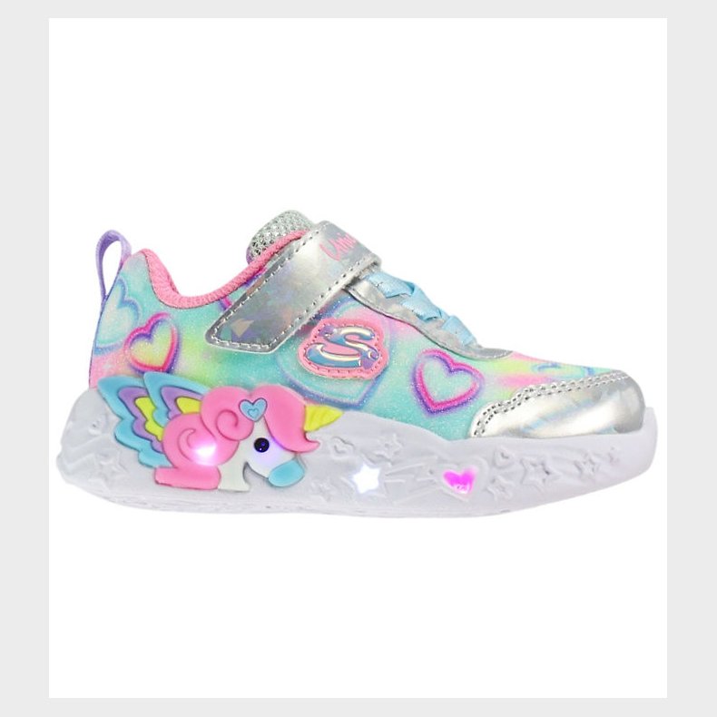 Skechers Sko - Unicorn Charmer - Silver/ Multi
