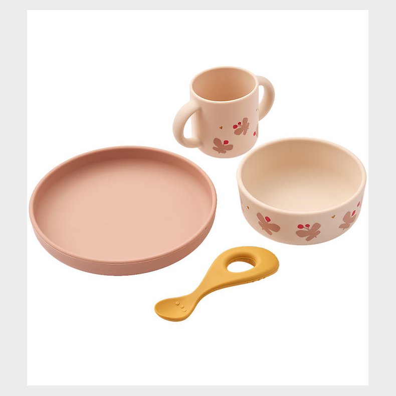 Liewood Spises�t - Silikone - Vivi - 4 dele - Butterfly/Apple B