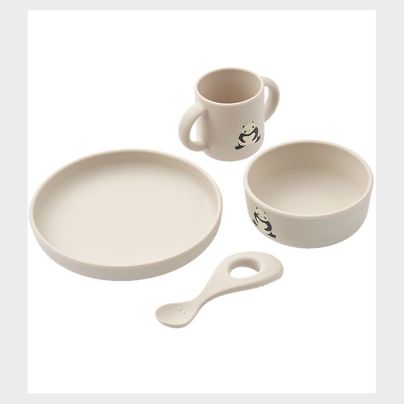 Liewood Spises�t - Silikone - Vivi - 4 dele - Panda/Sandy