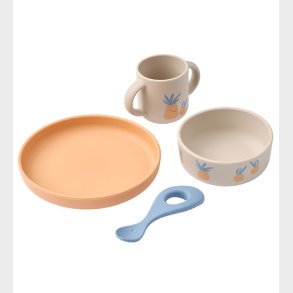 Liewood Spises�t - Silikone - Vivi - 4 dele - Pineapple/Sandy