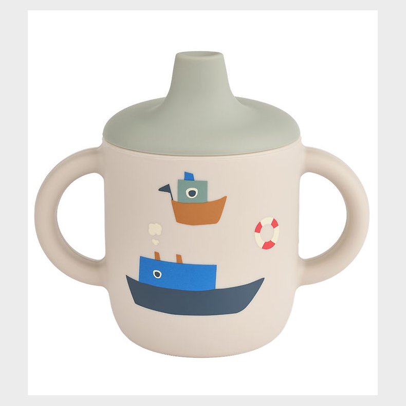 Liewood Kop m. Tud - Neil Sippy Cup - Silikone - Sailing/ Sandy